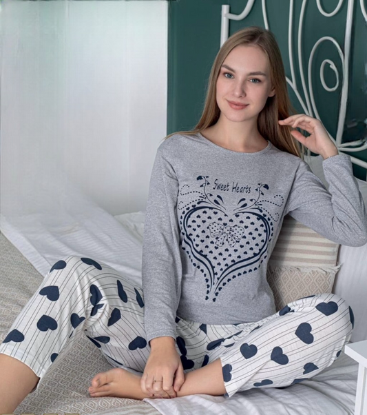 Βαμβακερή μακρυμάνικη πιτζάμα 6539