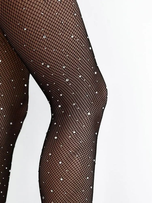 Διχτυωτό καλσόν με πέτρες στρας.Stone1016